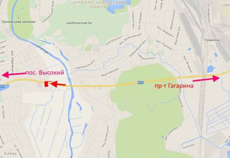 Billboard A in , 3х6  14 km Simferopol's'ke sose- sel. Karacivka-bila AZS BRSM-2- u bik sel. Visokij scheme