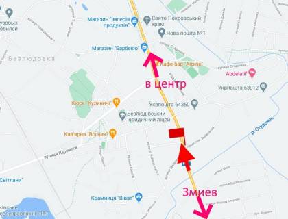 Billboard A in Bezlyudivka, 3х6  Pr-t Gagarina-sel. Bezludivka-praporec' No12 (v'izd u misto) scheme