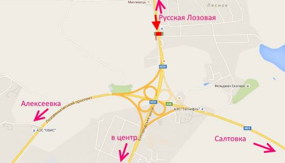 Billboard A in , 3х6  Harkivs'ke sose-post Policii-v'izd u misto scheme