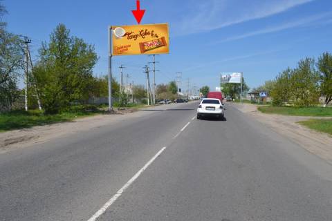 Billboard B in Bezlyudivka, 3х6  Pr-t Gagarina - rozv'azka z kil'cevou, bila AZS "OVIS"-praporec' No3 (v'izd u misto) Photo 1