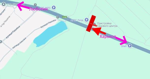 Billboard A in Kharkiv Траса Київ-Харків-466 км-сел. Пісочин-біля АЗС Лілія-ліва-у бік Люботина scheme