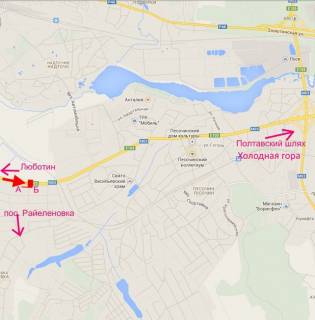 Billboard A in Kharkiv highway, 3х6  Estakada-sel.Pisocin-v'izd u misto zi st.trasi Kiiv-Harkiv-Dovzans'kij scheme