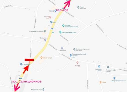 Billboard B in Merefa, 3х6  Merefa-st. Dniprovs'ka-bila marketu ATB-pravij - u bik Harkova scheme