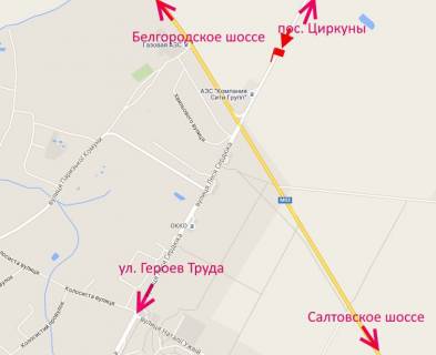 Billboard A in Kharkiv highway, 3х6  st. Lesa Serduka -Kil'ceva doroga-5-v'izd u misto z boku  sel. Cirkuni scheme