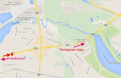 Billboard B in Pisochin Poltavs'kij slah-prov. Harkivs'kij-pered postom Policii-praporec' No1, do centru scheme