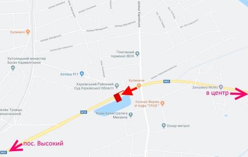 Billboard A in , 3х6  Simferopol's'ke sose-st. Harkivs'ka -bila rajonnogo sudu-z centru scheme