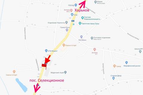 Billboard B in Merefa Merefa-st. Dniprovs'ka-bila marketu ATB-praporec' No2-u bik sel. Selekcijne scheme