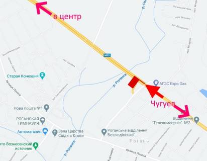 Billboard A in Rogan, 3х6  Pr-t Geroiv Harkova - Rostovs'ka trasa-sel. Rogan'-2-v'izd u misto scheme