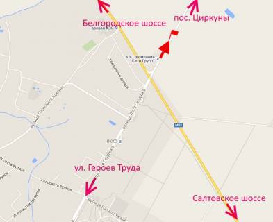 Billboard B in Kharkiv highway, 3х6  st. Lesa Serduka -Kil'ceva doroga-1- viizd z mista v bik sel. Cirkuni-niz scheme