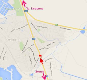 Billboard A in Bezlyudivka, 3х6  sel. Bezludivka-per. Zmiivs'kij-v'izd u misto scheme