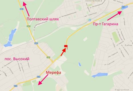 Billboard A in Kharkiv 18 km Simferopol's'ke sose u r-ni sel. Visokij (u bik Harkova) scheme