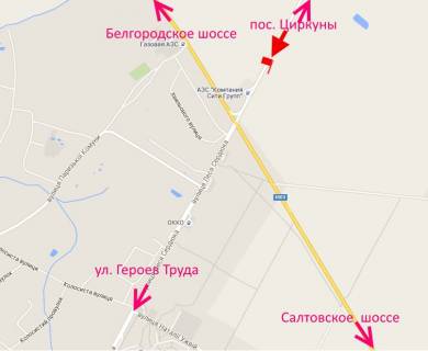 Billboard B in Kharkiv st. Lesa Serduka -Kil'ceva doroga-2- v'izd u misto z boku sel. Cirkuni scheme