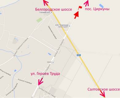 Billboard B in Kharkiv highway, 3х6  st. Lesa Serduka -Kil'ceva doroga-6-v'izd u misto zi st sel. Cirkuni scheme