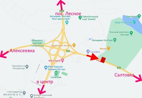 Billboard A in Kharkiv Lozoven'kivs'kij pr-t- povorot na Fel'dman-ekopark-praporec' No3- v bik Saltivki scheme