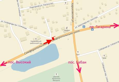 Billboard B in Kharkiv, 3х6  Simferopol's'ke sose-sel. Karacivka-bila rajonnogo sudu-praporec' No1-v centr scheme