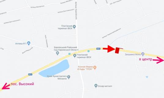 Billboard B in , 3х6  Simferopol's'ke sose-st. Soborna - v r-ni AZS Motto - do centru scheme