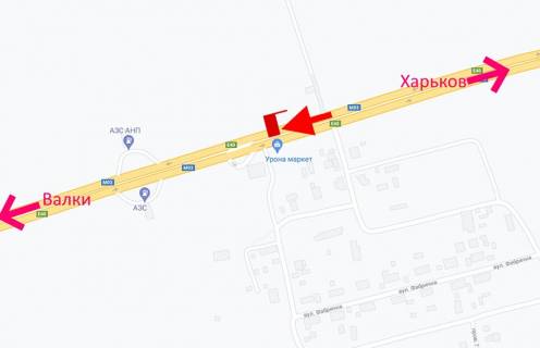 Billboard A in Kharkiv highway, 3х6  Trasa Kiiv-Harkiv-sel. Travneve-bila Krona marketu -praporec' No2 -u bik Valok scheme