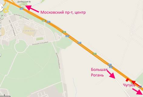 Billboard A in Kharkiv highway, 3х6  Pr-t Geroiv Harkova - Rostovs'ka trasa -520km-v'izd do mista scheme