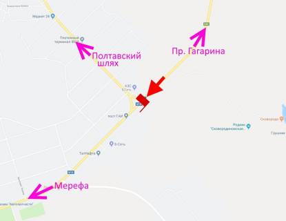 Billboard B in High, 3х6  Simferopol's'ke sose-sel. Visokij-post Policii-praporec' No4 (viizd iz mista) scheme