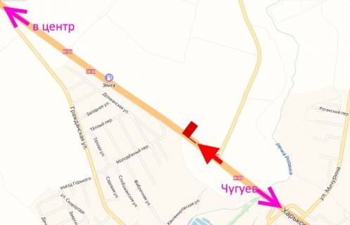 Billboard A in Rogan Pr-t Geroiv Harkova - Rostovs'ka trasa bila povorotu na M. Rogan'-2-v'izd do mista scheme