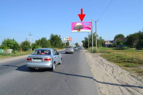 Billboard A in Bezlyudivka, 3х6  Pr-t Gagarina - rozv'azka z kil'cevou, bila AZS "OVIS"-praporec' No2 (v'izd u misto) Photo 1