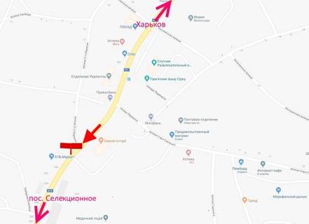 Billboard A in Merefa, 3х6  Merefa-st. Dniprovs'ka-bila marketu ATB-pravij - u bik sel. Selekcijne scheme