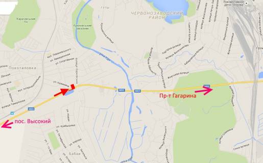 Billboard A in , 3х6  Simferopol's'ke sose-sel. Karacivka-st.Harkivs'ka-bila rajonnogo sudu-do centru scheme