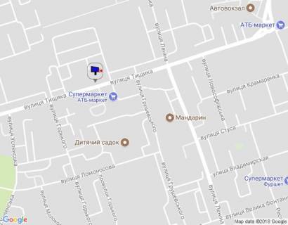 Billboard A in Uman m. Uman', st. Tisika, 13a, bila viddilenna Novoi Posti No7, cerez 90m pisla magazinu ATB ta 145m pisla povorotu na st. Grusevs'kogo, za 170m do avtobusnoi zupinki ta povorotu na st. Gor'kogo scheme