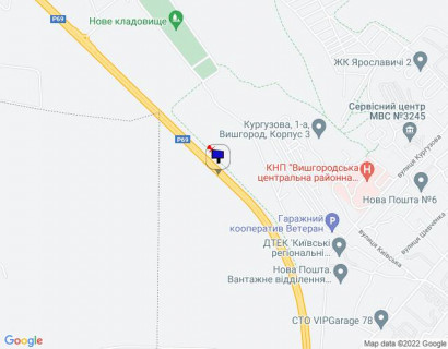 Billboard A in Vishgorod, 6х3  м. Вишгород, траса Р-69 "Київ-Вишгород-Десна", км 19+500 ліво, через 850м після повороту на вул. Яблунева scheme