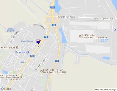 Billboard A in Obukhiv, 6х3  m. Obuhiv, st. Kiivs'ka, 117, navproti rinku "Pisanij", za 100m do povorotu do supermarketu "Velmart" scheme