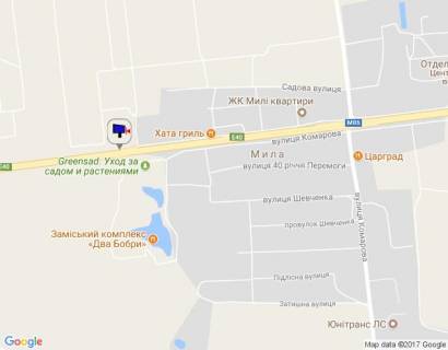 Billboard A in With. Mila, 6х3  s. Mila, trasa M-06 "Kiiv-Cop" (Zitomir), km 26+700 pravo, za 650m pered  AZS GLUSCO, navproti restoranu "Dva bobra" scheme