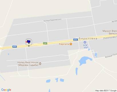 Billboard A in Berezivka (Kiev region), 6х3  s. Berezivka, trasa M-06 "Kiiv-Cop" (Zitomir), km 38+750 livo, pisla povorotu na "Olimpik Park", za 950m do AZS ANP scheme