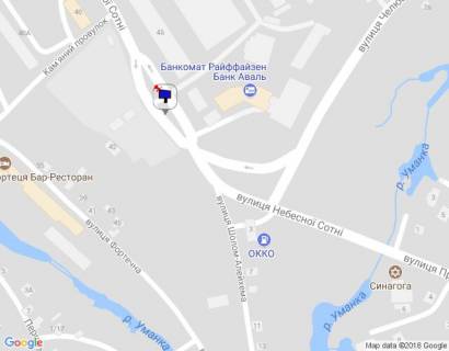 Billboard A in Uman, 6х3  m. Uman', st. Nebesnoi Sotni, za 60m do rozv'azki z st. Celuskinciv ta st. Solom-Alejhema, za 120m do AZS OKKO, cerez 60m pisla avtobusnoi zupinki ta 130m pisla povorotu na provulok Kam'anij scheme