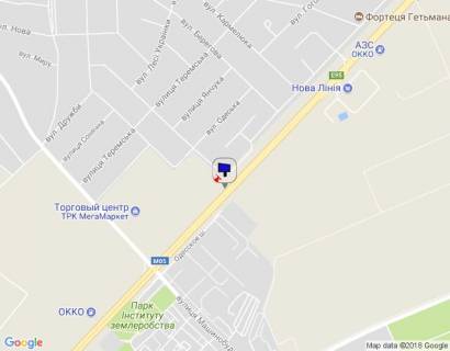 Billboard B in Gatne, 6х3  s. Gatne, trasa M-05 Kiiv-Odesa, km 14+625 pravo, za 560m do Novoi Linii ta magazinu ATB, cerez 450m pisla povorotu na Hotiv, Gatne, Krukivsinu scheme