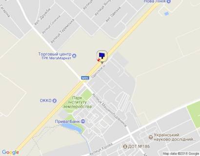 Billboard A in Gatne, 6х3  s. Cabani, trasa M-05 Kiiv-Odesa, km 14+835 livo, viizd z s. Cabani, za 770m do Novoi Linii ta magazinu ATB, cerez 110m pisla zaizdu u MegaMarket Gatne, cerez 255m pisla povorotu na Gatne, Krukivsinu, Visneve scheme