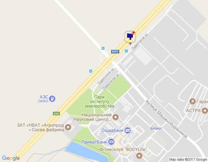 Billboard B in Chabani s. Cabani, trasa M-05 Kiiv-Odesa, km 14+975 livo, zupinka "Cabani-Gatne", navproti MegaMarketu Gatne, za 115m do povorotu na Gatne, Krukivsinu, Visneve scheme