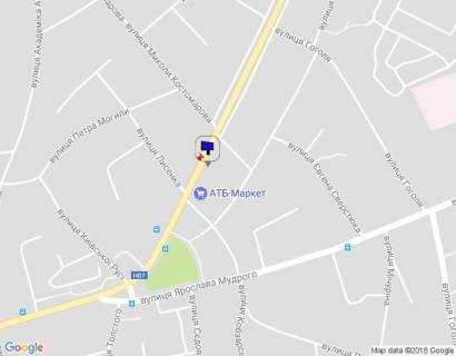 Billboard A in Brovary, 6х3  m. Brovari, st. Kiivs'ka, 174, cerez 70m pisla povorotu na st. Lisenka, za 50m pisla magazinu "ATB", za 85m do povorotu na st. Mikoli Kostomarova scheme