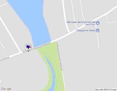 Billboard B in Uman, 6х3  m. Uman', st. Internacional'na, navproti budinku 115, navproti avtobusnoi zupinki, za dambou, cerez 255m pisla perehresta z Internacional'nim provulkom, cerez 385m pisla povorotu na st. Micurina, za 65m do povorotu na st. Pavlova scheme