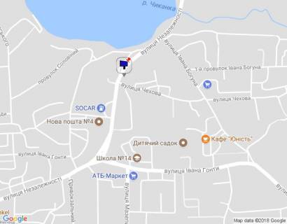 Billboard B in Uman, 6х3  m. Uman', st. Nezaleznosti, navproti budinku 56, povorot na st. Cehova, cerez 210m pisla povorotu na st. Ivana Boguna, za 90m do AZS SOCAR ta 290m do rozv'azki z st. Ivana Gonti scheme