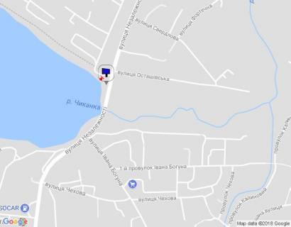 Billboard B in Uman, 6х3  m. Uman', st. Nezaleznosti, navproti budinku 49, za 50m do povorotu na st. Ostasivs'ka, cerez 85m pisla avtobusnoi zupinki ta 195m pisla povorotu na st. Ivana Boguna, pravij scheme