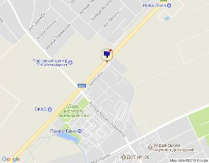 Billboard B in Chabani, 6х3  s. Cabani, trasa M-05 Kiiv-Odesa, km 14+735 livo, v'izd u s. Cabani, cerez 670m pisla Novoi Linii ta magazinu ATB, za 210m do zaizdu u MegaMarket Gatne, za 355m do povorotu na Gatne, Krukivsinu, Visneve scheme