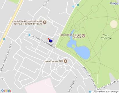 Billboard A in Brovary, 6х3  m. Brovari, st. Grusevs'kogo, 15A, bila avtobusnoi zupinki, za 30m do povorotu na st. Geroiv Nebesnoi Sotni, pocatok Parku Peremogi scheme