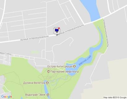 Billboard B in Uman, 6х3  m. Uman', st. Internacional'na, navproti budinku 77, za 105m do avtobusnoi zupinki ta 180m do povorotu na st. Instituts'ka, cerez 460m pisla povorotu na st. Pavlova scheme