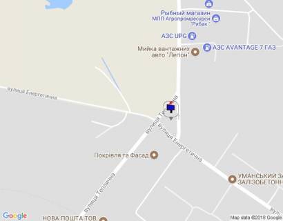 Billboard A in Uman, 6х3  m. Uman', rozv'azka z st. Energeticna, st. Zavods'ka ta st. Teplicna, bila avtobusnoi zupinki, cerez 325m pisla AZS UPG scheme