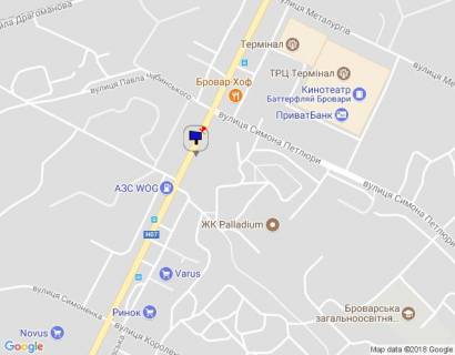 Billboard B in Brovary, 6х3   m. Brovari, st. Kiivs'ka, navproti budinku 265/2, za 45m do povorotu na st. Vasila Stefanika, za 65m do AZS "WOG", za 160m do magazinu ATB, za 250m do magazinu "Varus", za 250m do zaizdu na rinok, za 380m do povorotu na st. Vasila Simonenka ta scheme