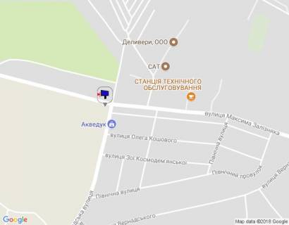 Billboard A in Uman m. Uman', perehresta z st. Zavods'ka ta st. Maksima Zaliznaka, za 165m do avtobusnoi zupinki scheme