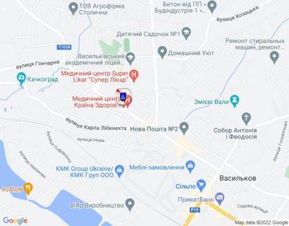 Citylight B in Vasylkiv, 1,2х1,8  m. Vasil'kiv, st. Grusevs'kogo, 26-28, perehresta z st. Uria Gagarina, bila apteki ta kafe "Stare misto", za 50m do avtobusnoi zupinki, za 100m do povorotu na st. Karla Libknehta, cerez 250m pisla rozv'azki z st. Kitcenka, st. Sevcenka ta st. scheme