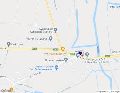 Billboard B in Gostomel, 6х3  м. Гостомель-м. Ірпінь, вул. Шевченка-вул. Свято- Покровська (навпроти №10), перетин з вул. Гайдамацька, траса М-07, км 23+550 ліво, біля АЗК ОККО, Сіті Маркет scheme