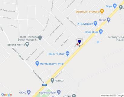 Billboard B in Gatne, 6х3  s. Gatne, trasa M-05 Kiiv-Odesa, km 14+290 pravo, rinok roslin AGROSVIT, MEGA MARKET GATNE, za 180m do AZS SOCAR, za 230m do Novoi Linii ta magazinu ATB, niz scheme