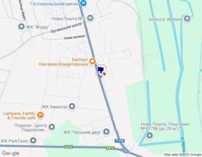 Billboard A in Gostomel, 6х3  м. Гостомель, вул. Свято-Покровська, 62, навпроти парку "Щасливий" scheme